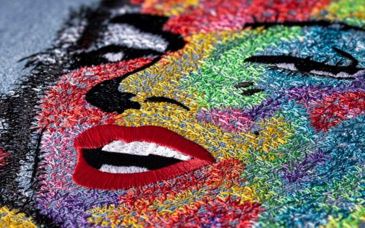 Creating depth in machine embroidery