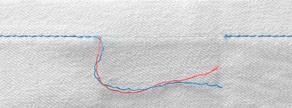 Thread balance after separating the seam – thread systems of equal length