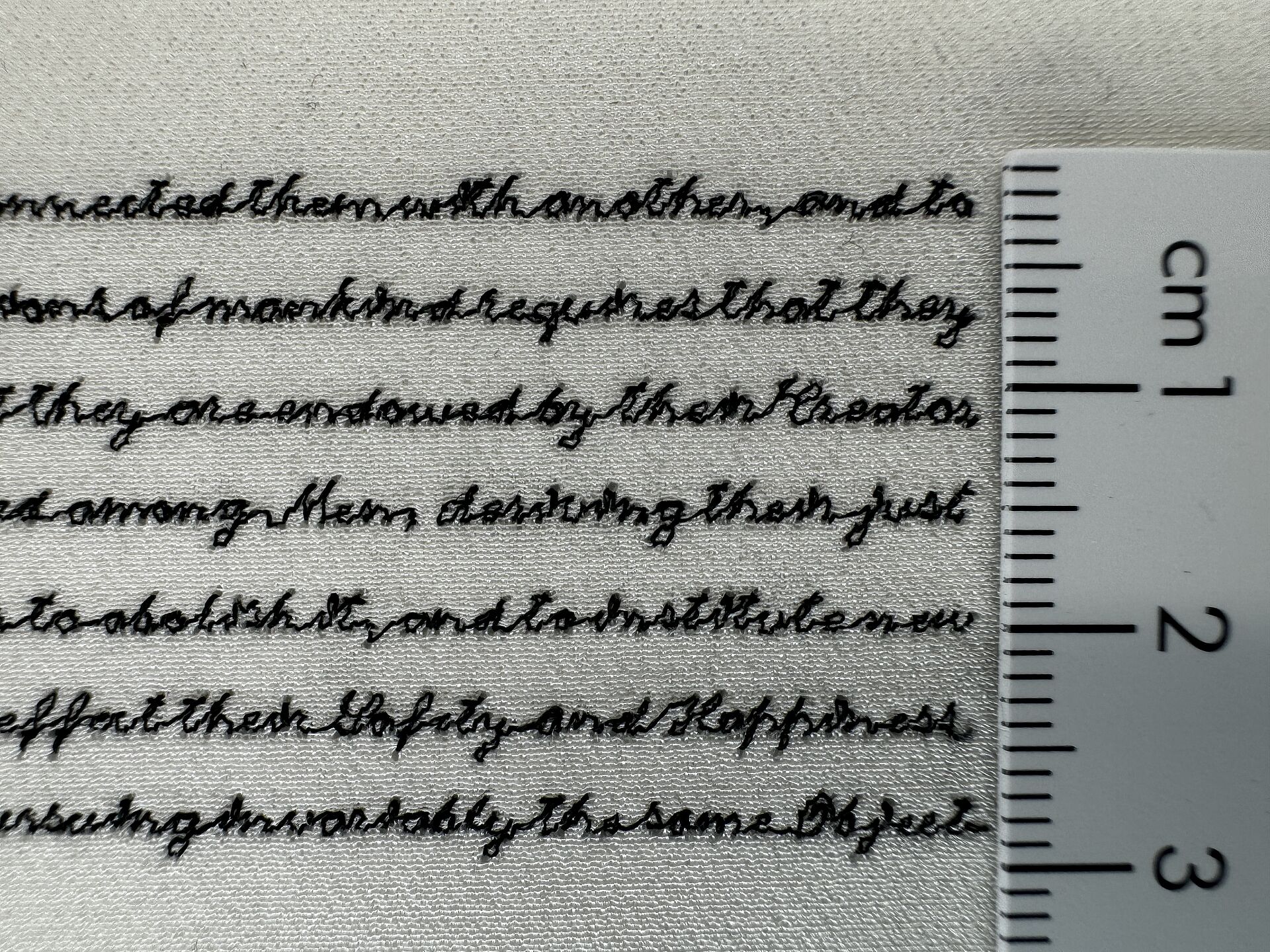 Micro Lettering made with Serafil 420