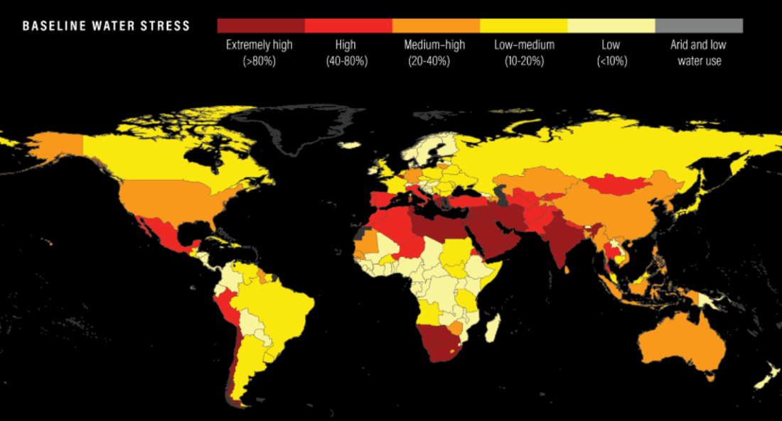 Baseline water stress map (wri.org)
