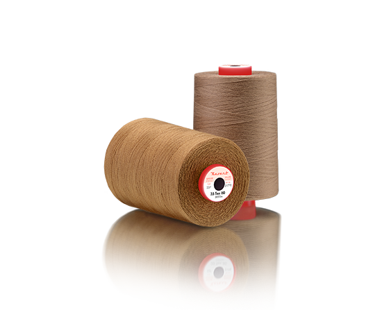 Robust sewing thread made of polyester/cotton: Rasant